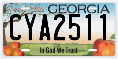 GA license plate CYA2511