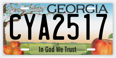 GA license plate CYA2517