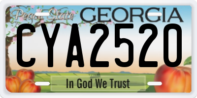 GA license plate CYA2520