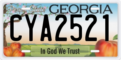 GA license plate CYA2521