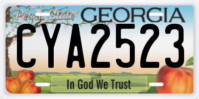 GA license plate CYA2523