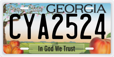 GA license plate CYA2524