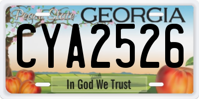 GA license plate CYA2526