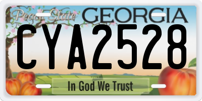 GA license plate CYA2528
