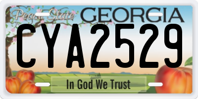 GA license plate CYA2529
