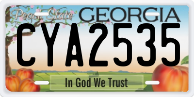 GA license plate CYA2535