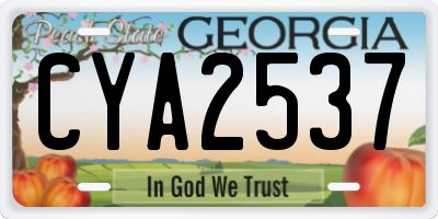 GA license plate CYA2537