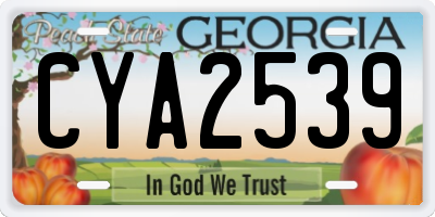 GA license plate CYA2539