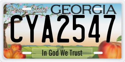 GA license plate CYA2547