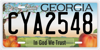 GA license plate CYA2548