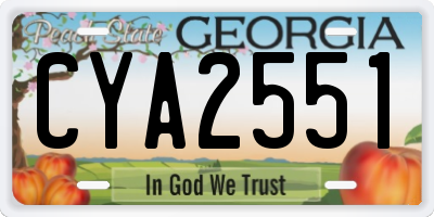 GA license plate CYA2551