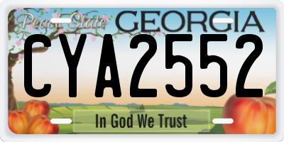 GA license plate CYA2552