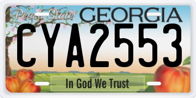 GA license plate CYA2553