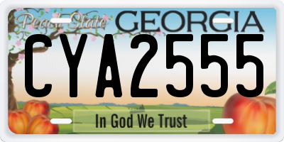 GA license plate CYA2555