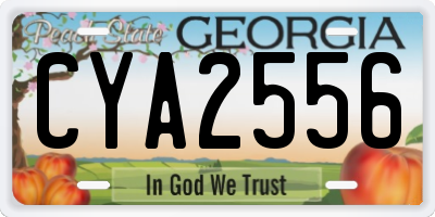 GA license plate CYA2556