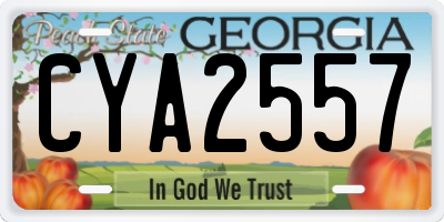 GA license plate CYA2557