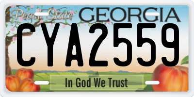GA license plate CYA2559