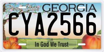 GA license plate CYA2566