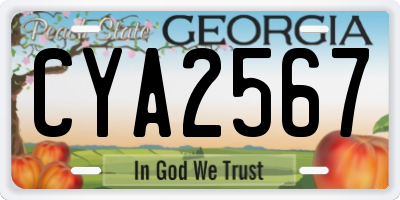 GA license plate CYA2567