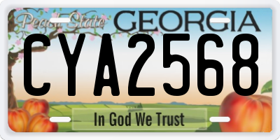 GA license plate CYA2568