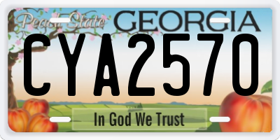 GA license plate CYA2570