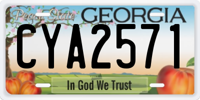 GA license plate CYA2571