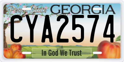 GA license plate CYA2574