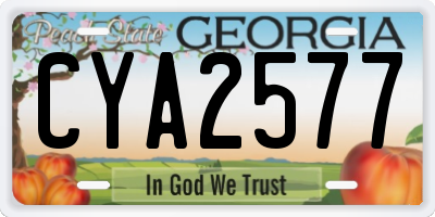 GA license plate CYA2577