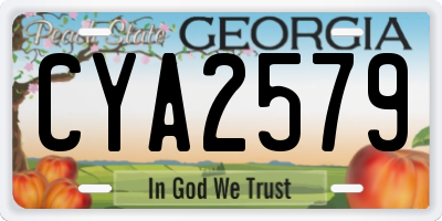 GA license plate CYA2579