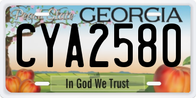 GA license plate CYA2580