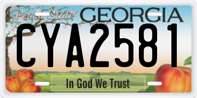 GA license plate CYA2581