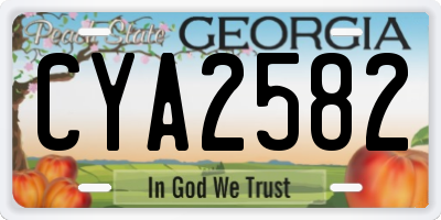 GA license plate CYA2582