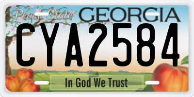 GA license plate CYA2584