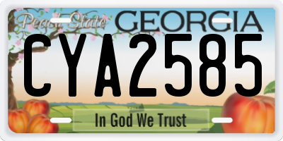 GA license plate CYA2585