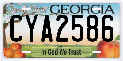 GA license plate CYA2586
