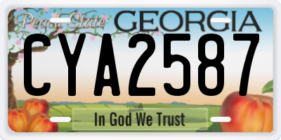 GA license plate CYA2587