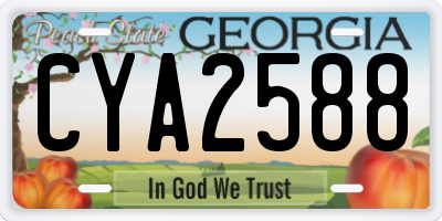 GA license plate CYA2588