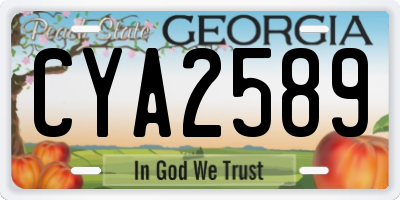 GA license plate CYA2589