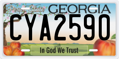 GA license plate CYA2590