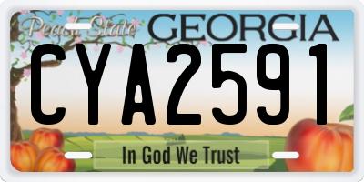 GA license plate CYA2591