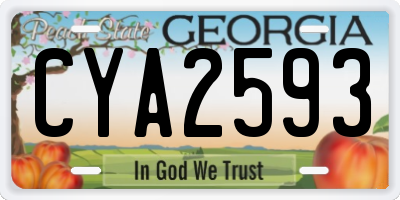 GA license plate CYA2593