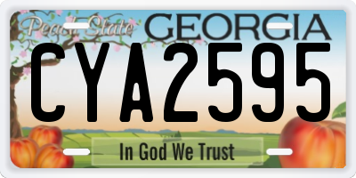 GA license plate CYA2595