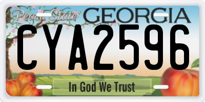 GA license plate CYA2596