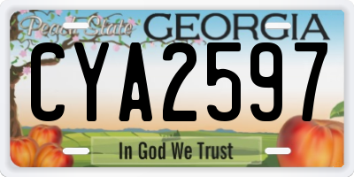 GA license plate CYA2597