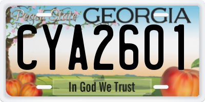 GA license plate CYA2601