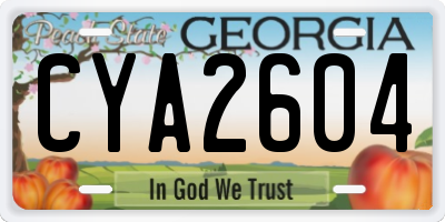 GA license plate CYA2604