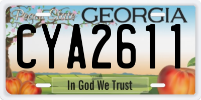 GA license plate CYA2611