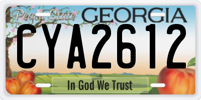 GA license plate CYA2612