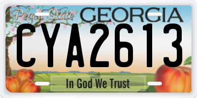 GA license plate CYA2613