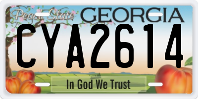 GA license plate CYA2614